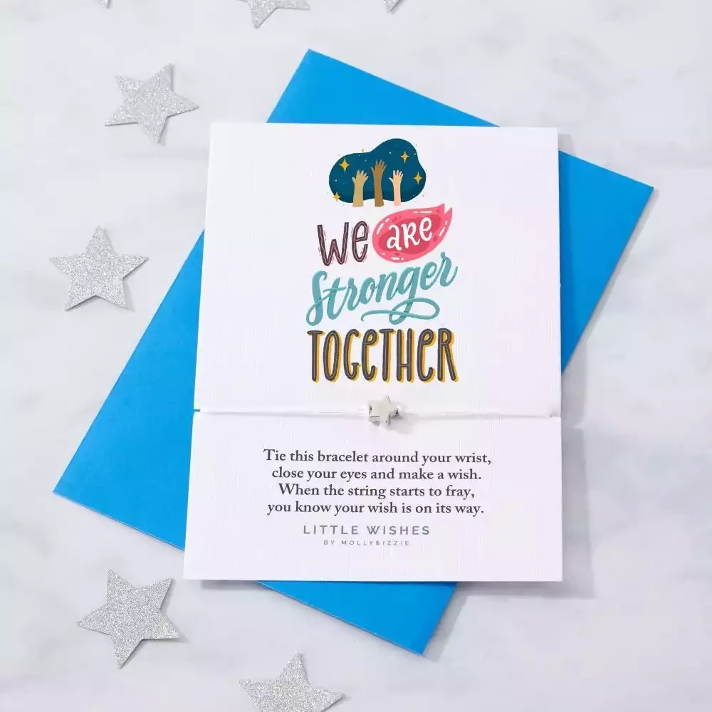 we are stronger together little wish bracelet by molly and izzie