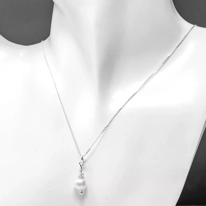 White Pearl Charm Necklace - Medium by Fi Mehra
