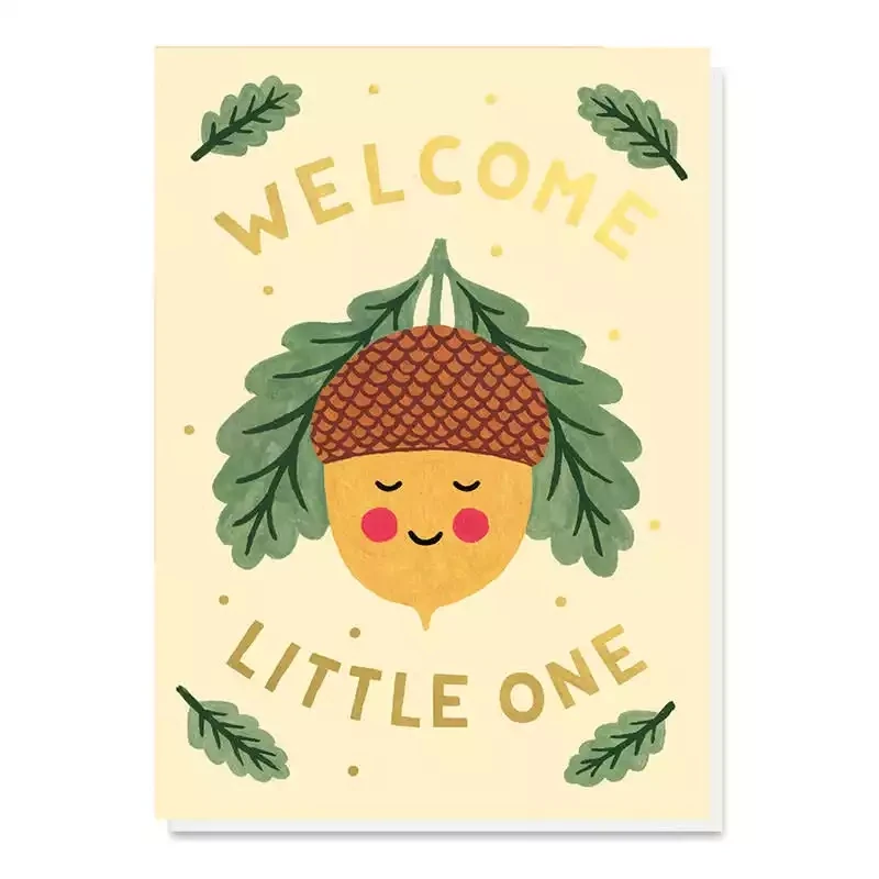 Welcome Little One Acorn Card by Stormy Knight