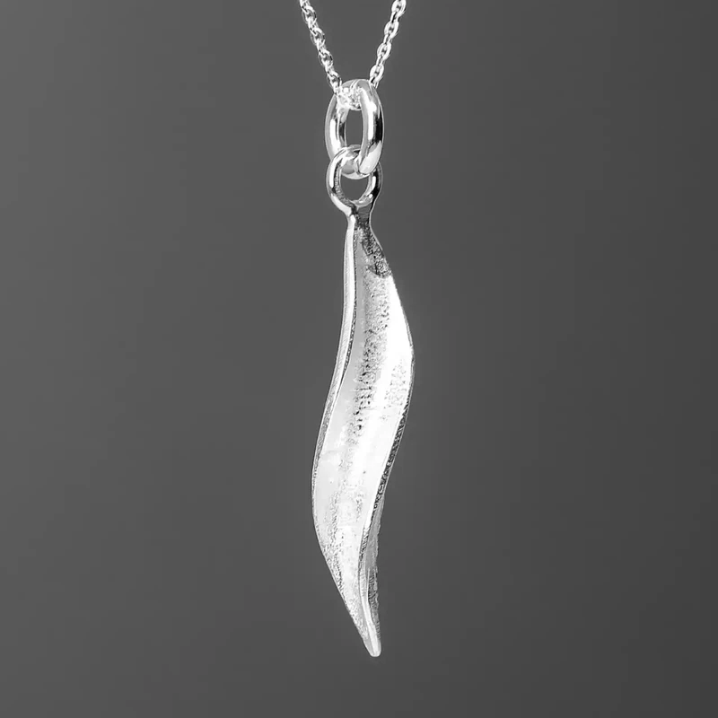 Willow Leaf Silver Pendant by Fi Mehra
