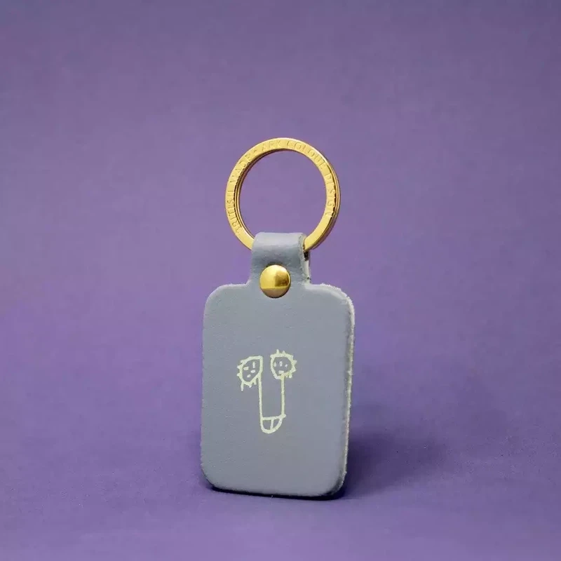 Willy Leather Keyring - Lilac Grey by Ark Colour Design