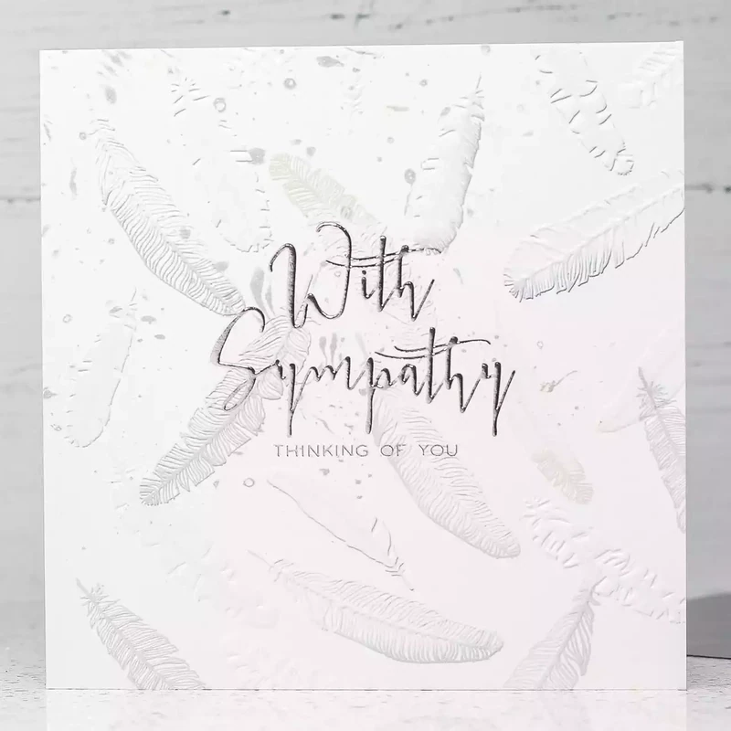 With Sympathy Feathers Card by Sarah Curedale