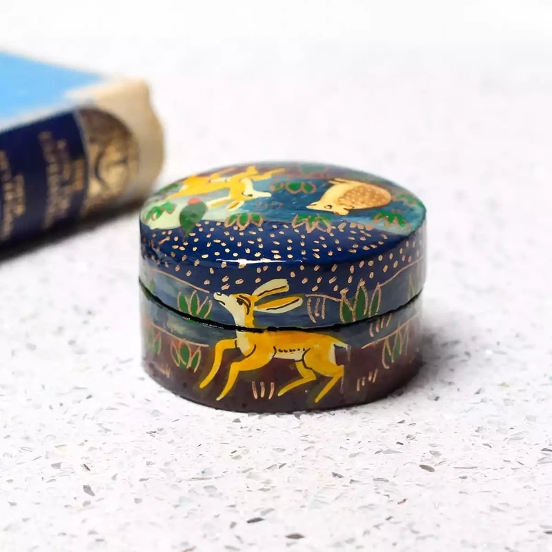 Woodland Animals Trinket Box - Round - Small by Shared Earth