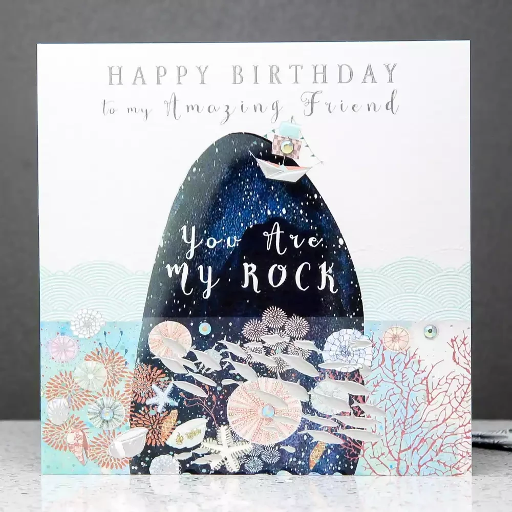 You Are My Rock Friend Birthday Card by Sarah Curedale