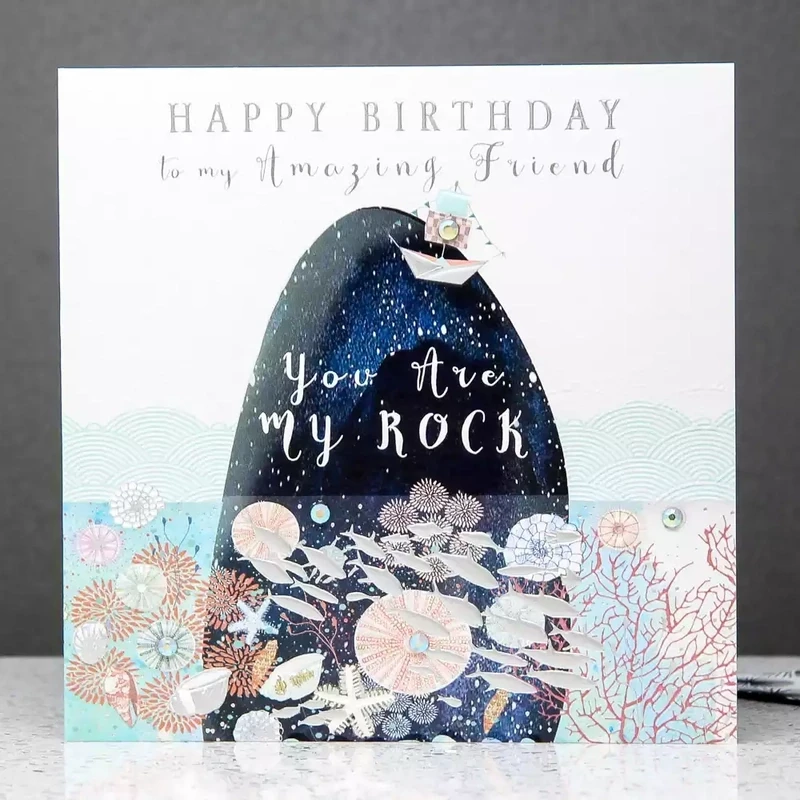You Are My Rock Friend Birthday Card by Sarah Curedale