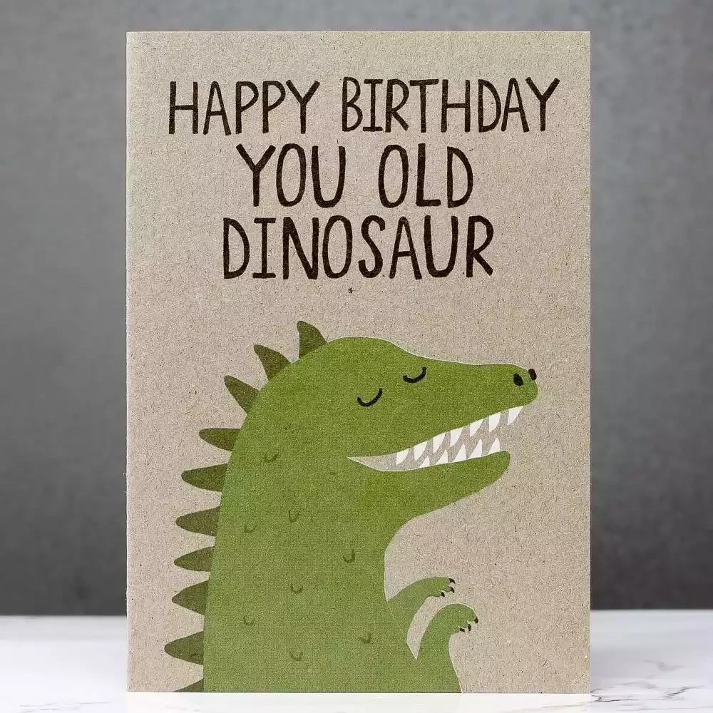 You Old Dinosaur Birthday Card by Stormy Knight