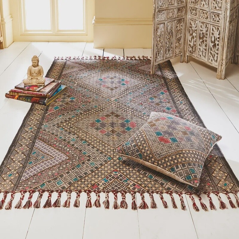 Parisa Printed Rug with Suzani Embroidery by Namaste