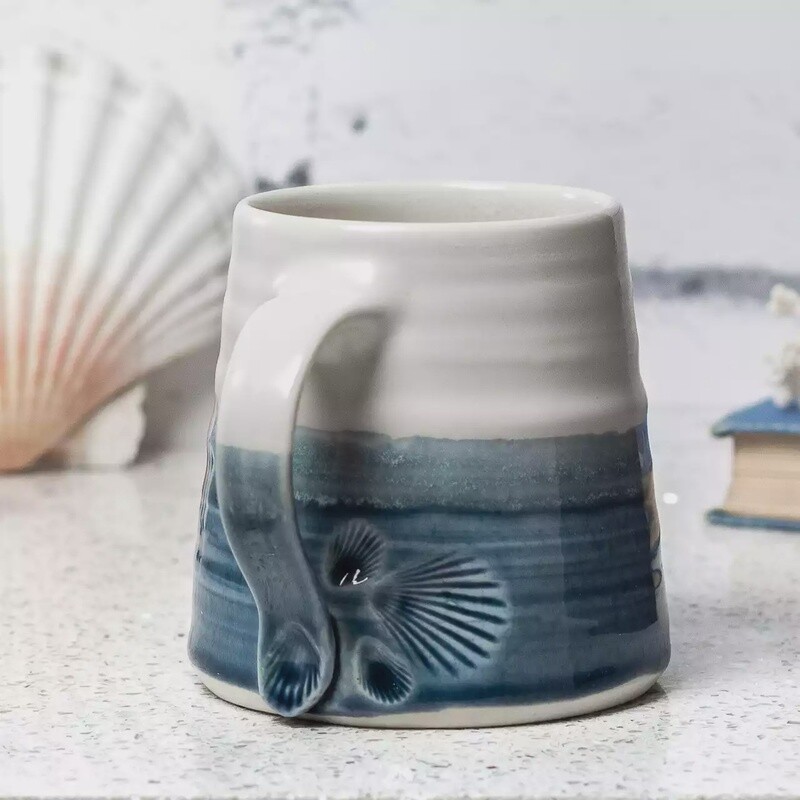 Porcelain Cockle Mug - Slate Blue by Mary Howard-George