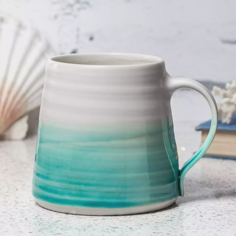 Porcelain Starfish Mug - Turquoise by Mary Howard-George