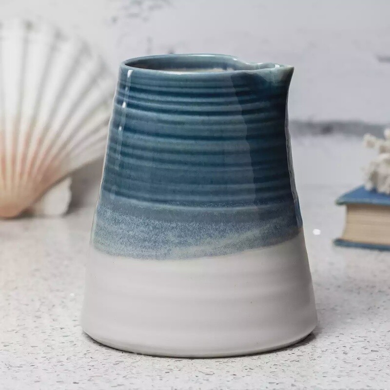 Porcelain Starfish Jug - Large - Slate Blue by Mary Howard-George
