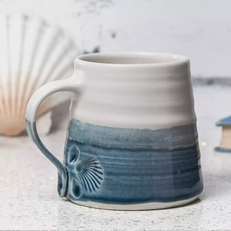 Porcelain Cockle Mug - Slate Blue by Mary Howard-George