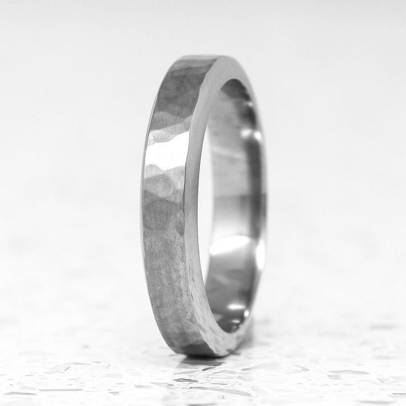 Hammered Titanium Ring - 4mm by Prism Designs - size O