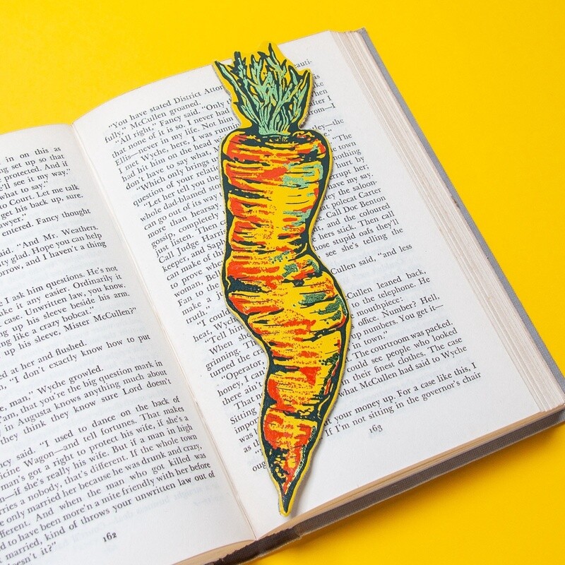 Imperfect Carrot Leather Bookmark - Yellow by Ark Colour Design