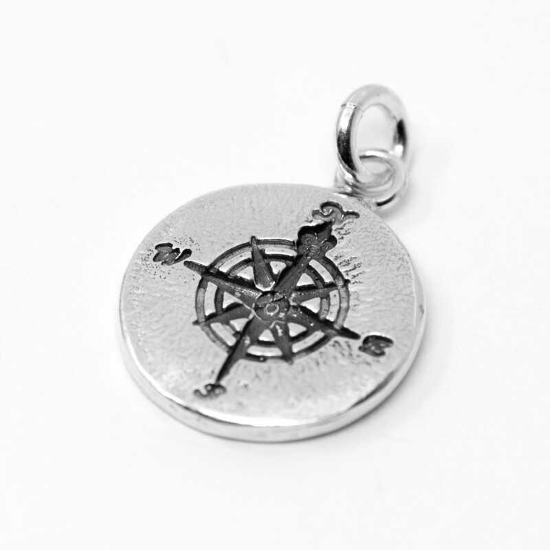 Compass Silver Charm - Large by Fi Mehra