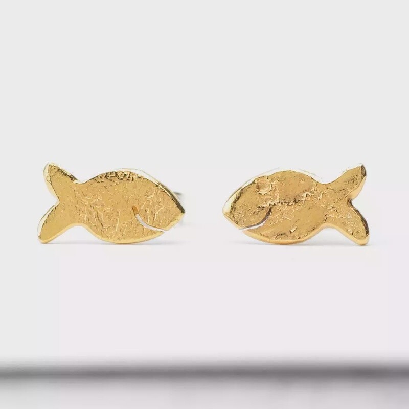 Goldfish Stud Earrings - Small by Fi Mehra