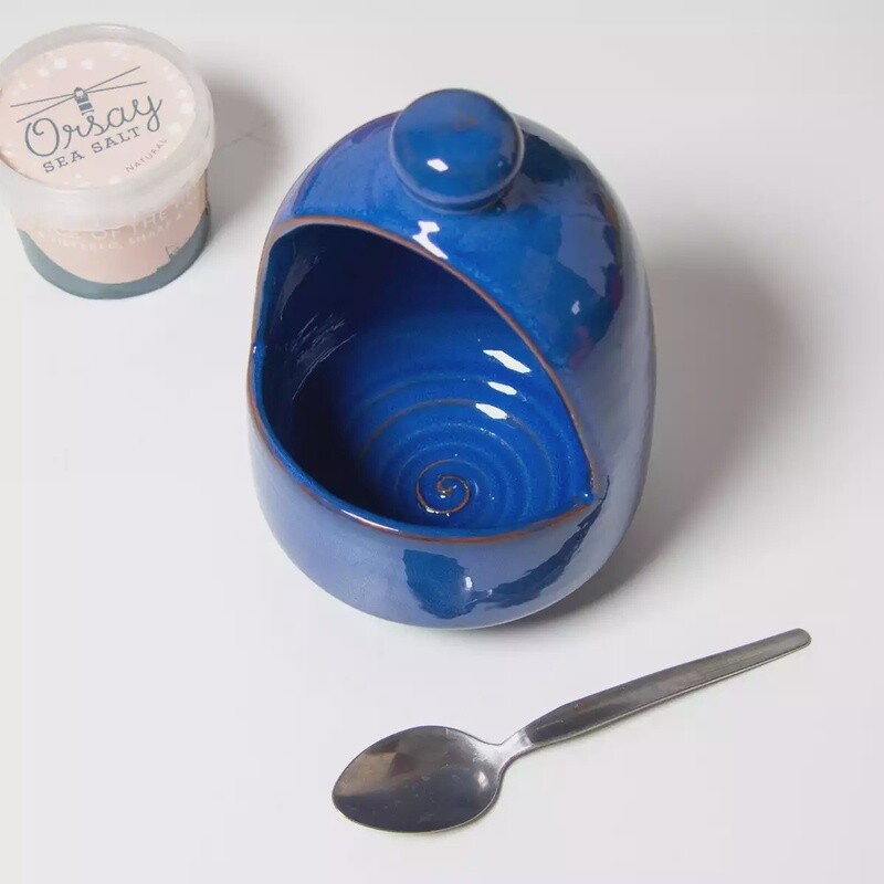 Selena Ceramic Salt Pig - Blue by Verano Ceramics