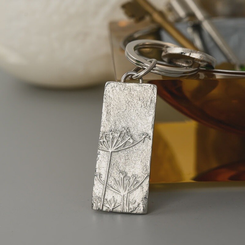 Cow Parsley Pewter Keyring by Lancaster and Gibbings