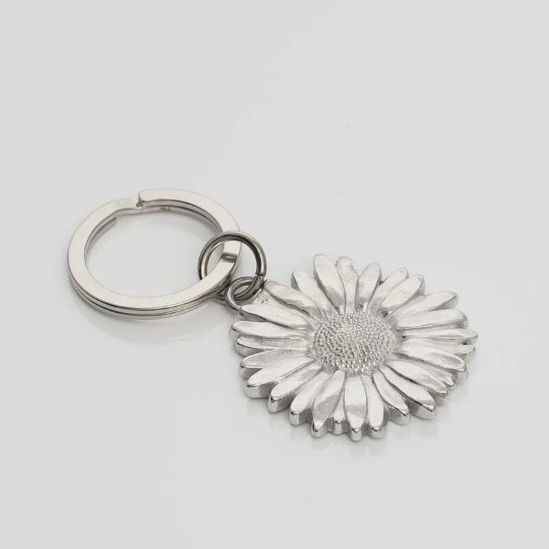 Daisy Flower Pewter Keyring by Lancaster and Gibbings