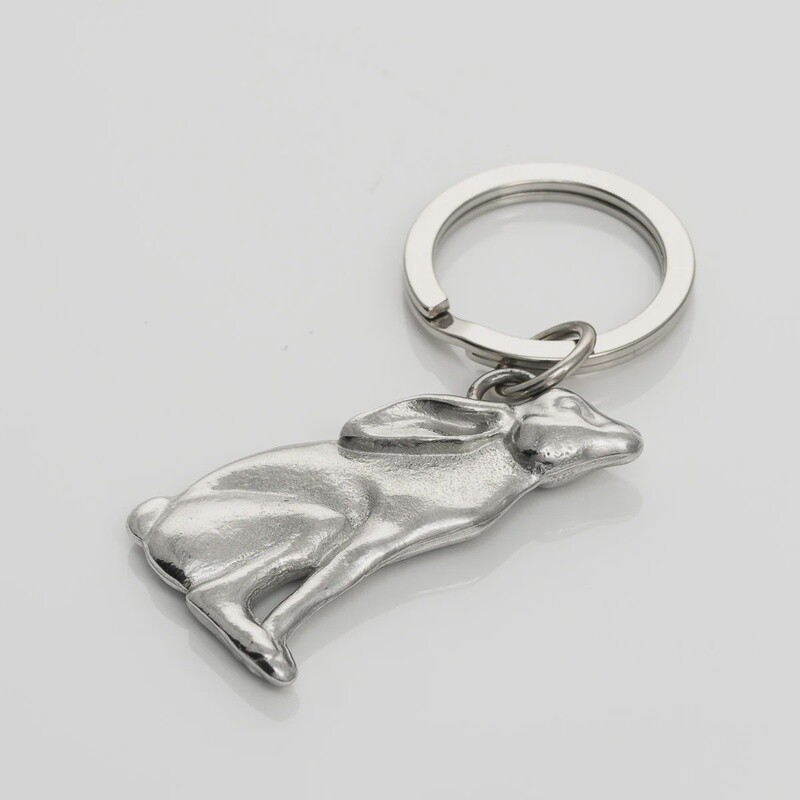 Moongazing Hare Pewter Keyring by Lancaster and Gibbings