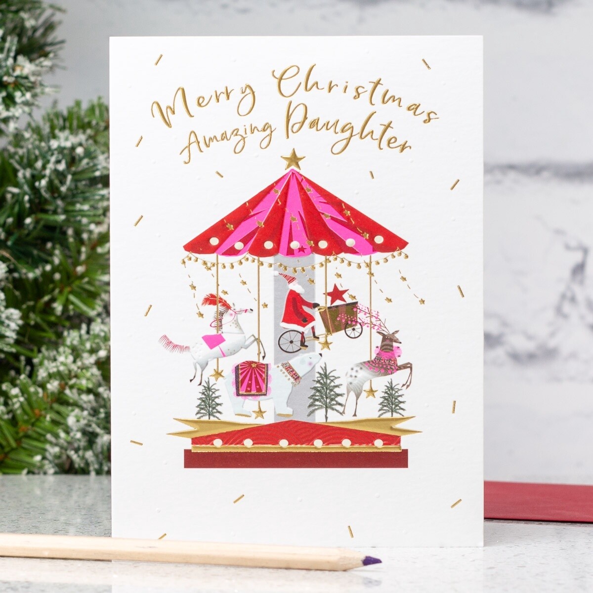Festive Fair Daughter Christmas Card by Sarah Curedale