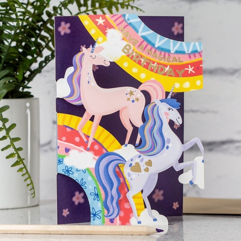 Unicorns Magical Birthday Laser-Cut Card by Alljoy