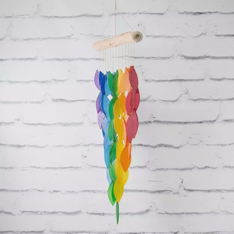 Glass Wind Chime - Long Waterfall - Rainbow by Sunlover