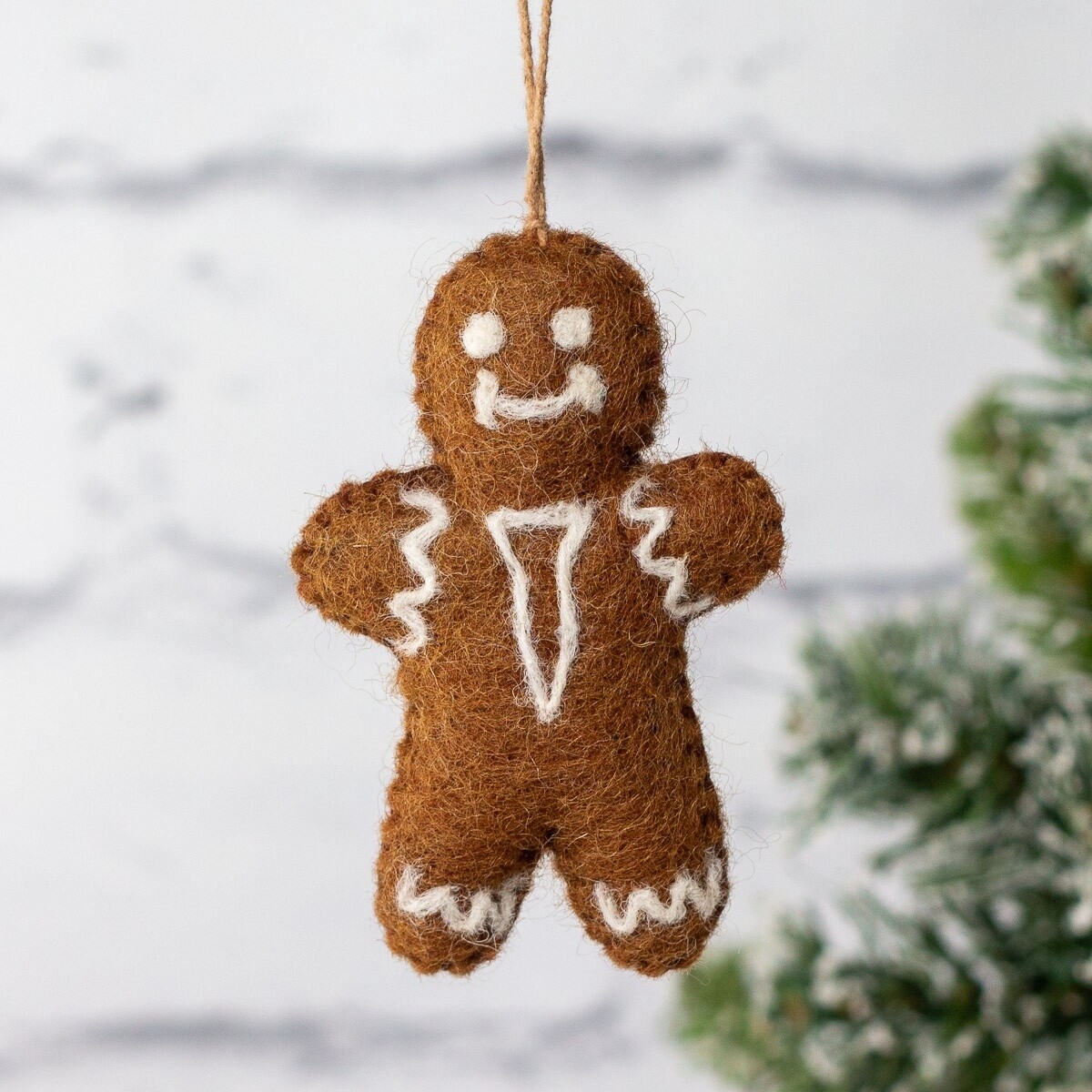 Little Gingerbread Man Felt Hanging Decoration by Felt So Good