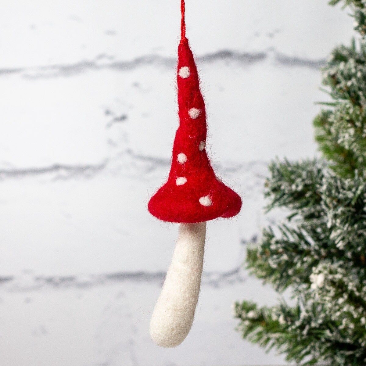 Large Red Spotty Toadstool Felt Hanging Decoration by Felt So Good