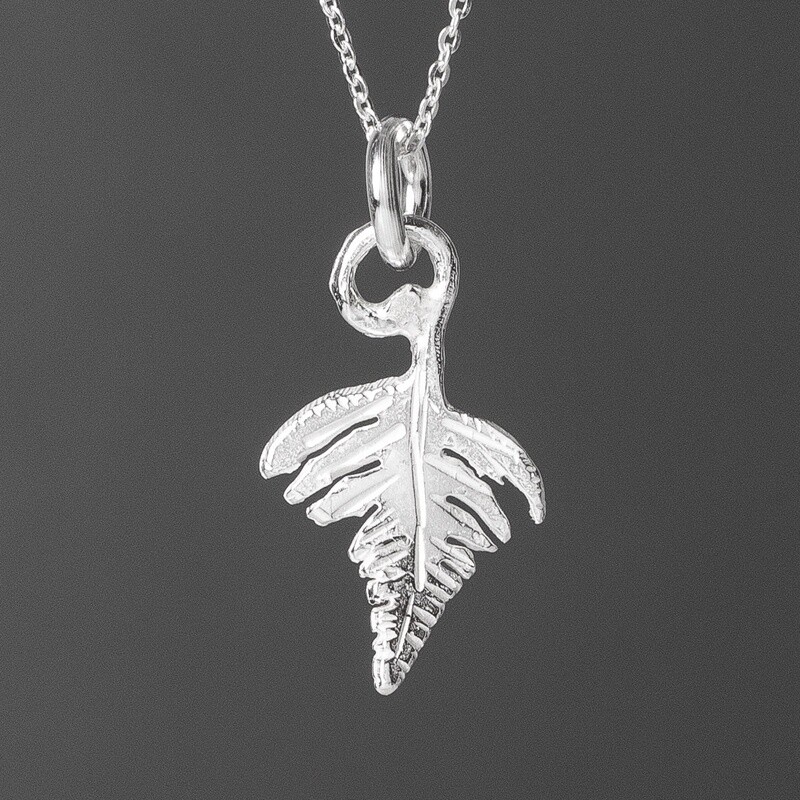 Fern Leaf Silver Charm Pendant by Fi Mehra