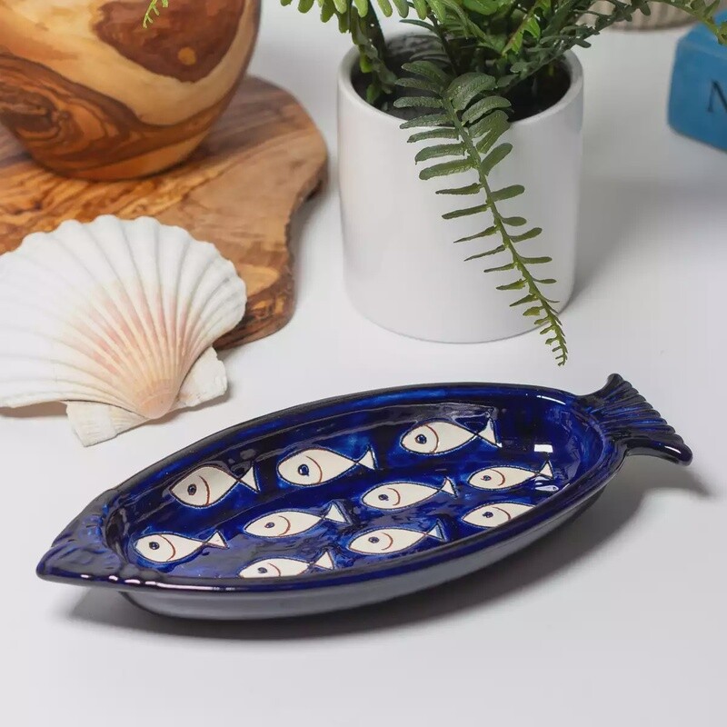 White Fish Ceramic Fish-Shaped Serving Dish - 25cm by Verano Ceramics