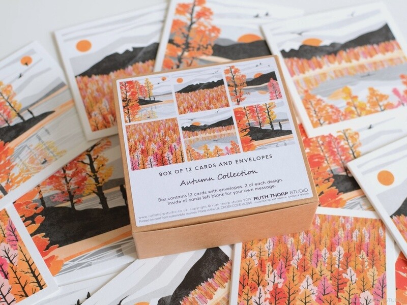 Autumn Collection Notecards - Box of 12 by Ruth Thorp