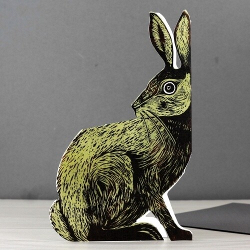 Earthen Hare 3D Card by Judy Lumley