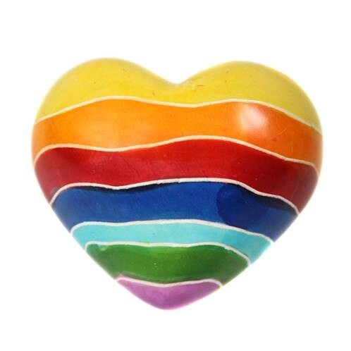 Rainbow Heart Pebble by Shared Earth