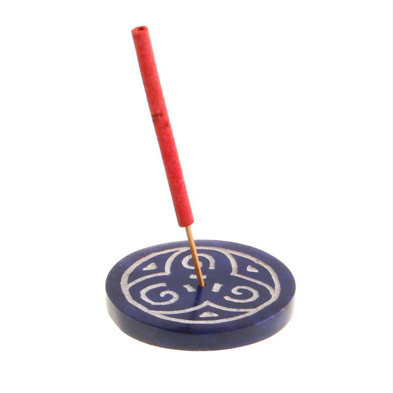 Celtic Blue Soapstone Incense Stick Holder by Shared Earth