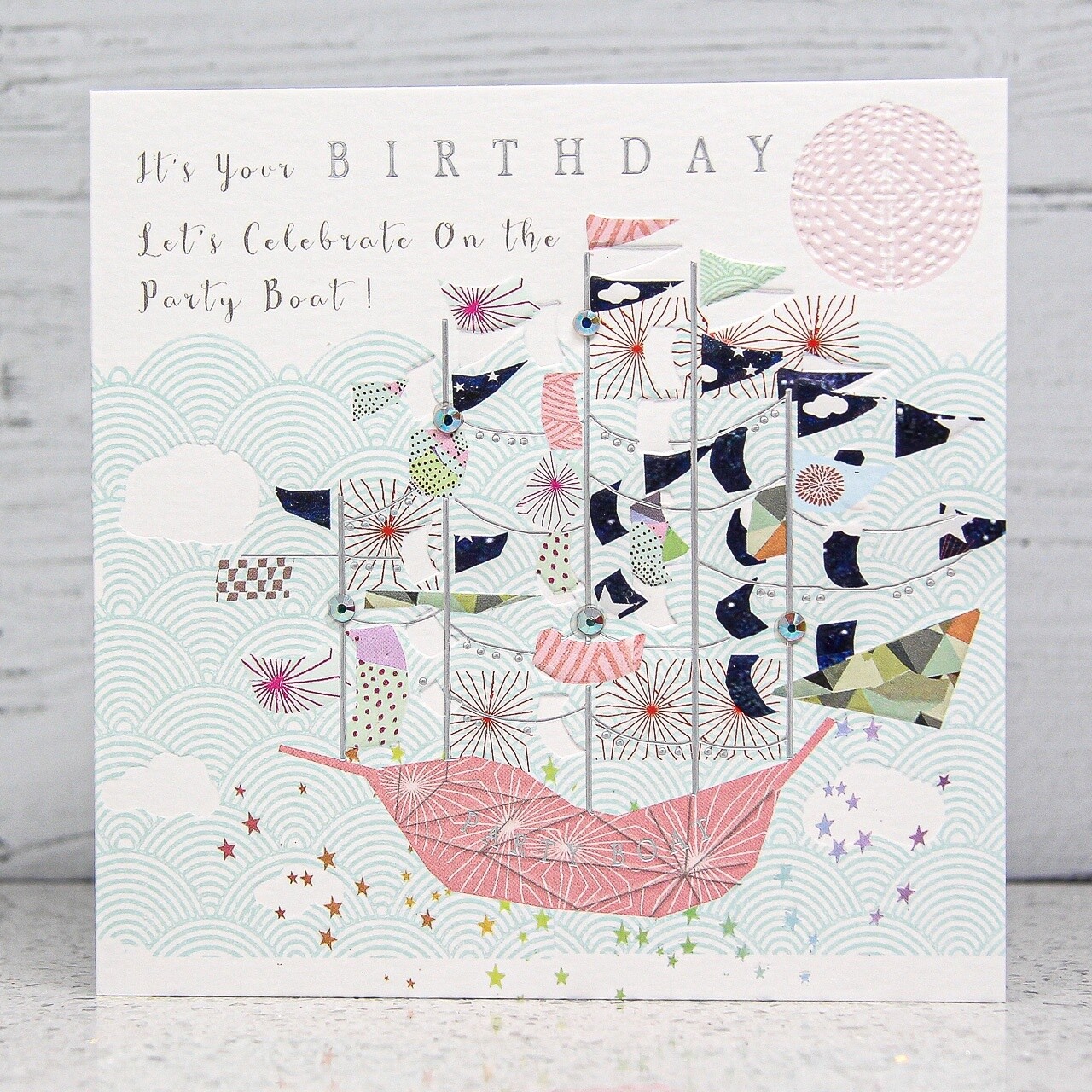 Party Boat Birthday Card by Sarah Curedale