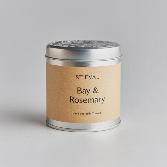 Bay and Rosemary Scented Tin Candle by St Eval