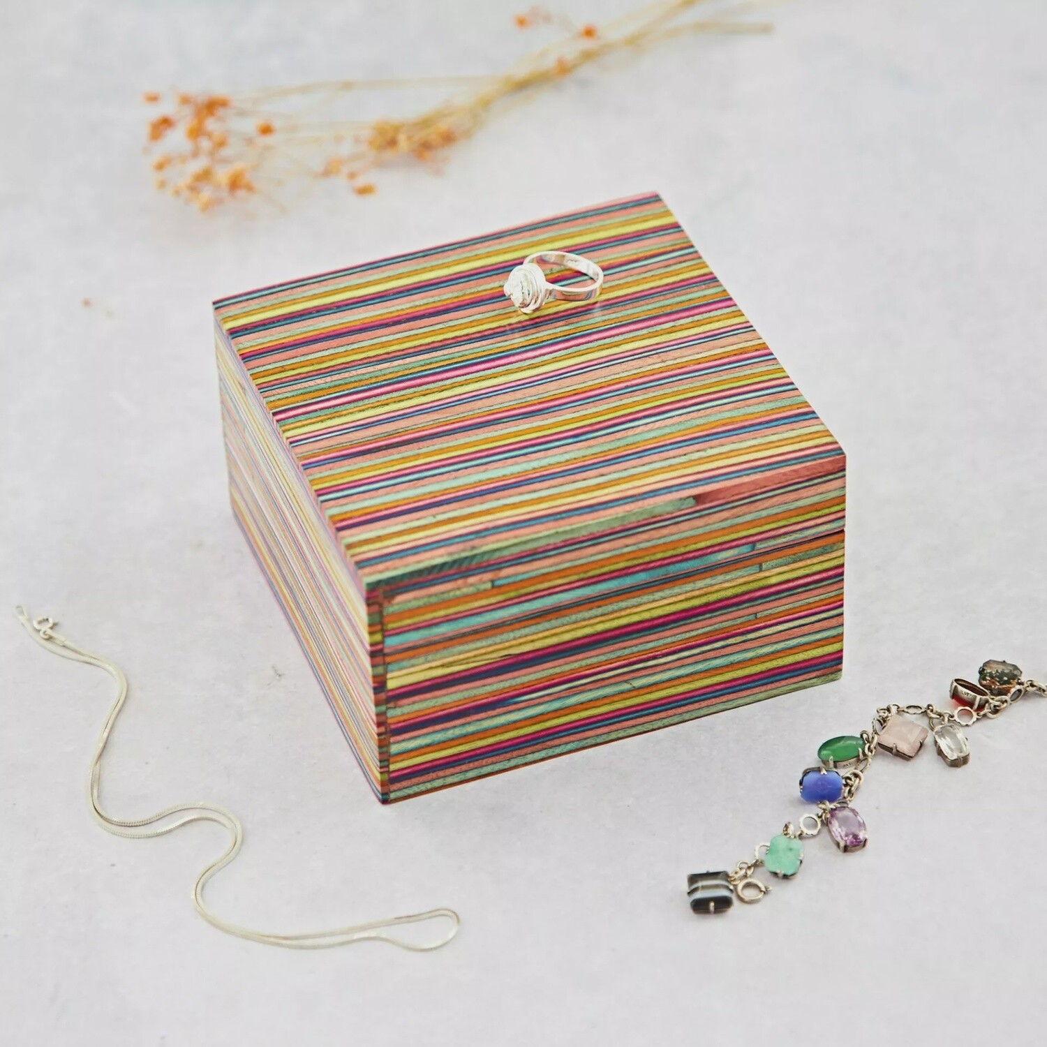 Dhari Multicoloured Wooden Box - Large by Paper High