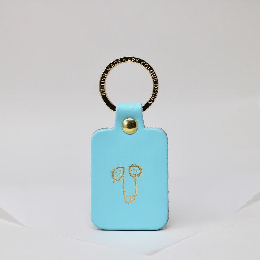 Willy Leather Keyring - Turquoise by Ark Colour Design