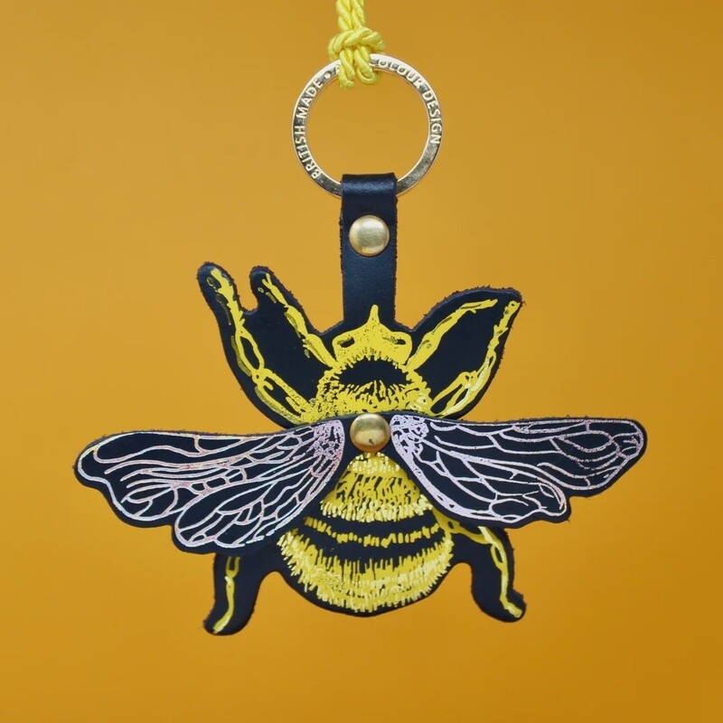 Bee Leather Keyring -  Yellow/Black by Ark Colour Design