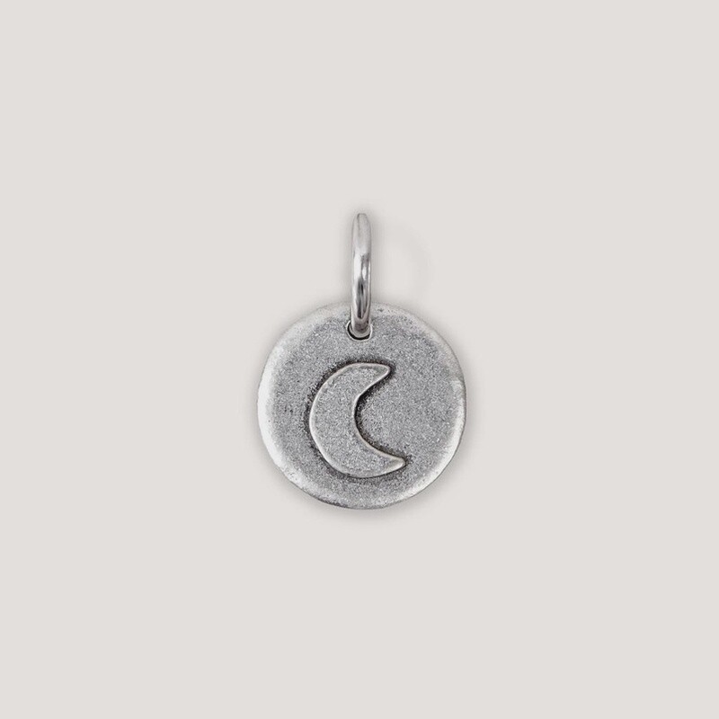 Moon and Back Pewter Charm by Kutuu