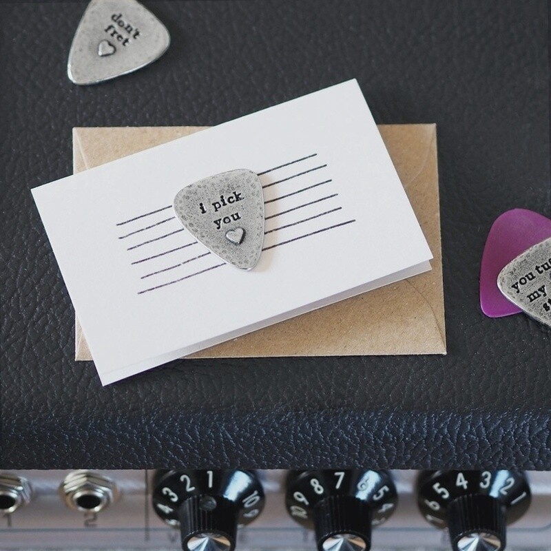 I Pick You Pewter Plectrum Pocket Token on Card by Kutuu