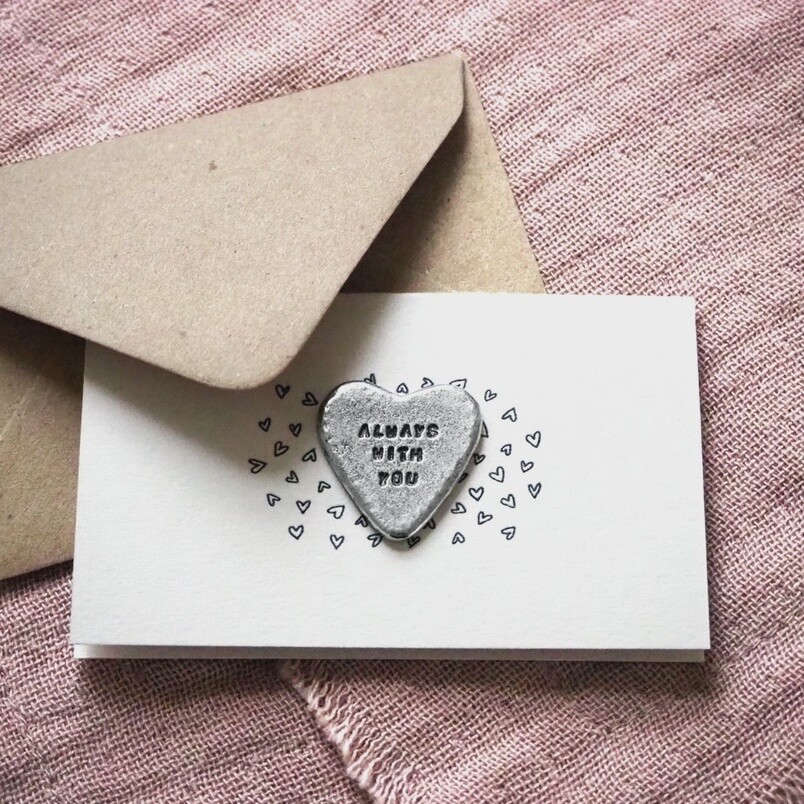 Always With You Pewter Pocket Token on Card by Kutuu