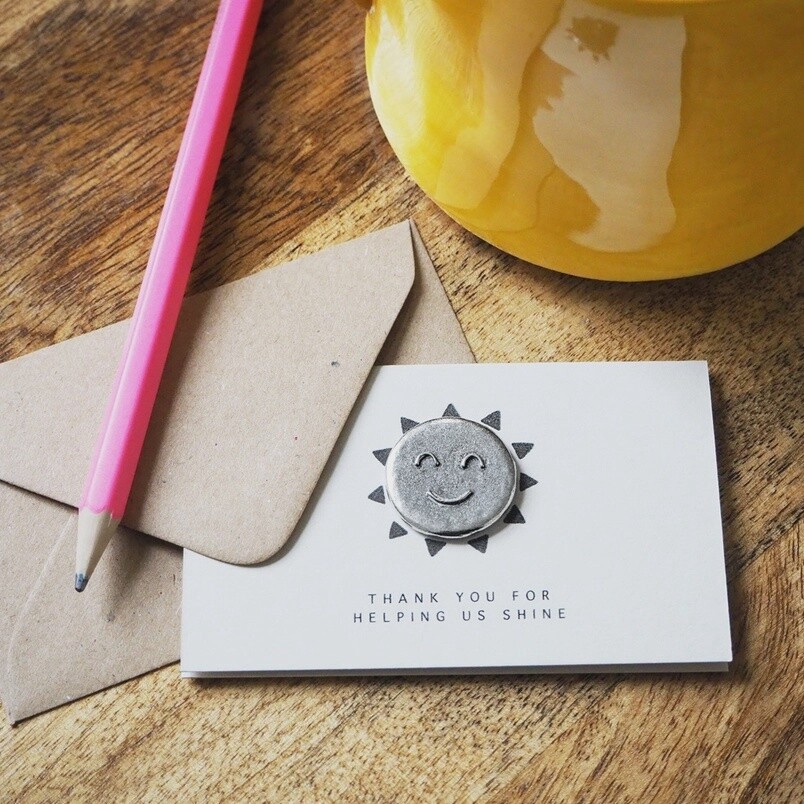 Thank You for Helping Me Shine Pewter Pocket Token on Card by Kutuu