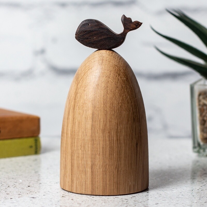 Whale Paperweight - Oak and Walnut by Beamers Designs