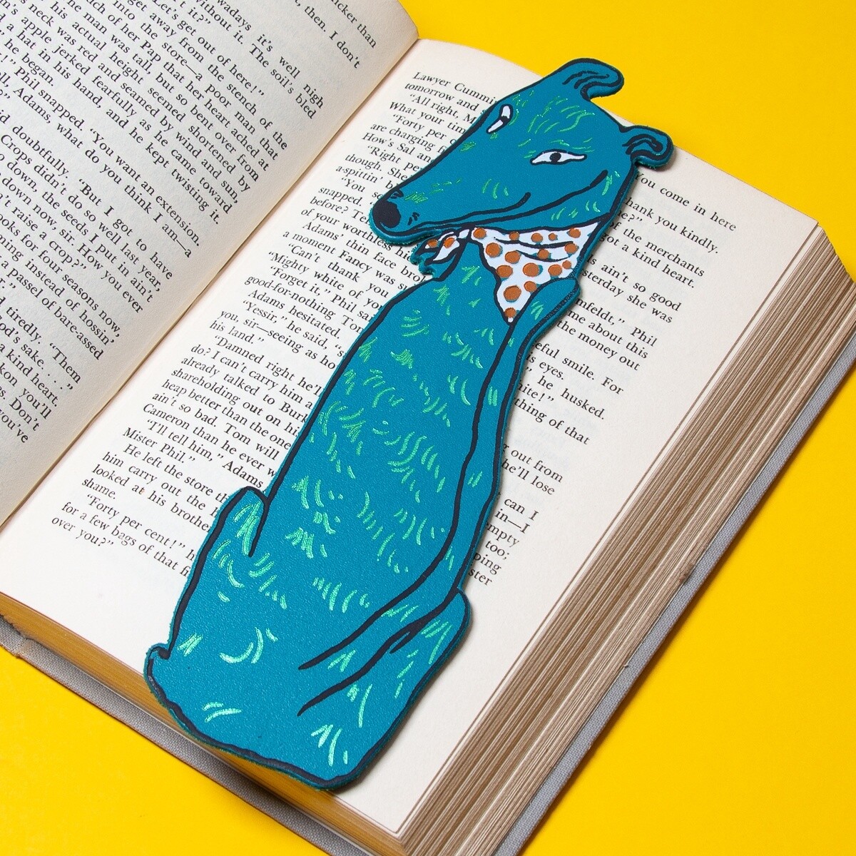 Dog Leather Bookmark - Turquoise by Ark Colour Design