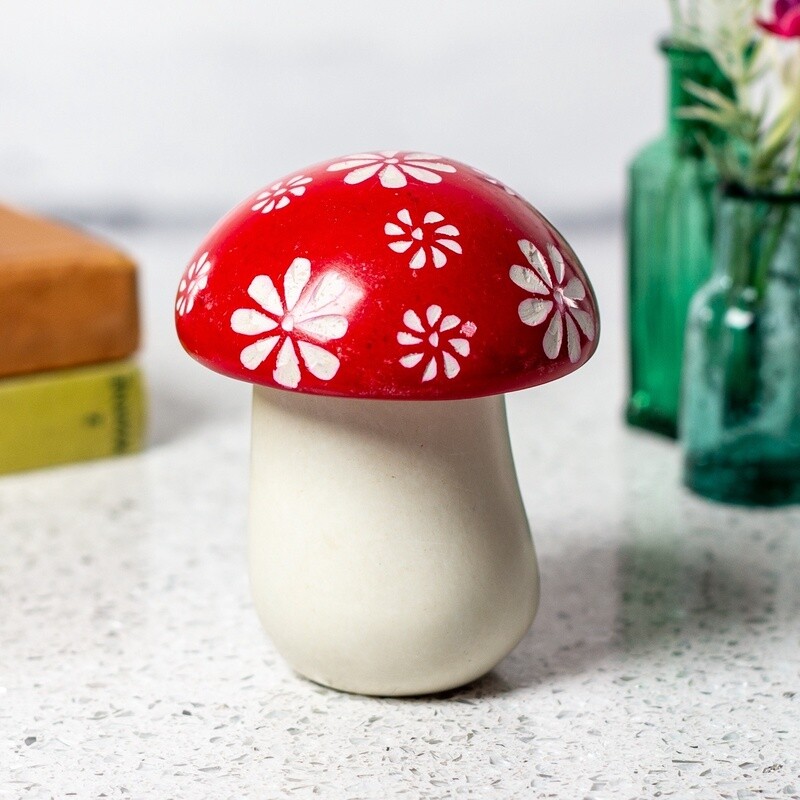 Woodland Mushroom Soapstone Trinket Pot by Namaste