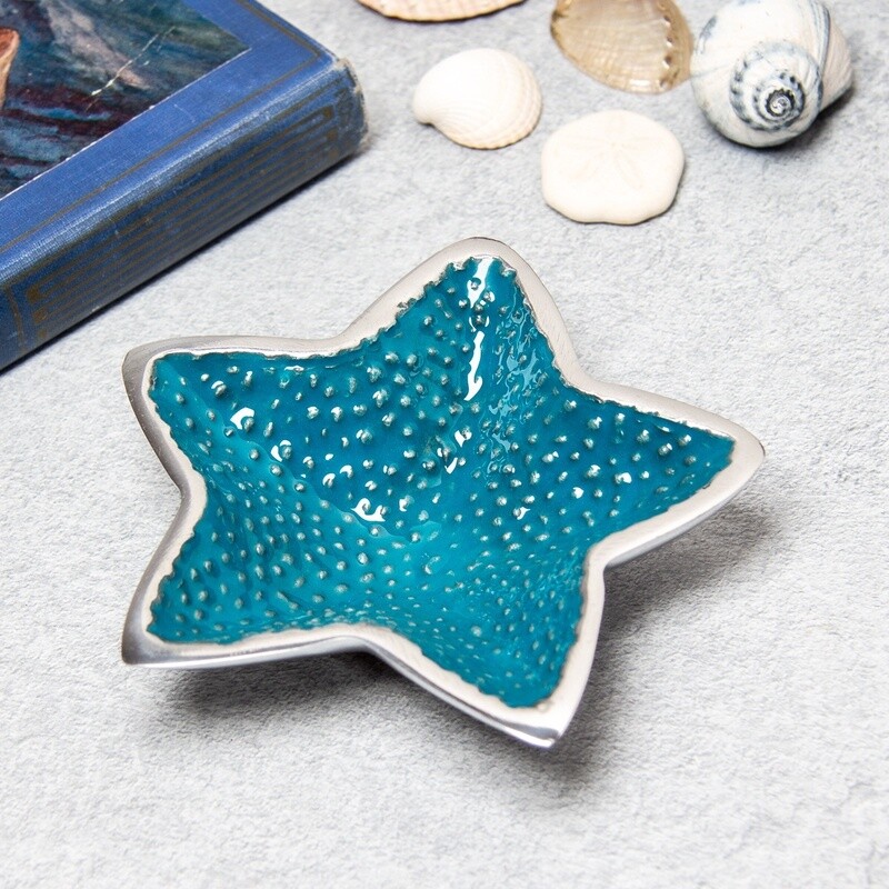 Recycled Aluminium Starfish Dish - Turquoise by Namaste