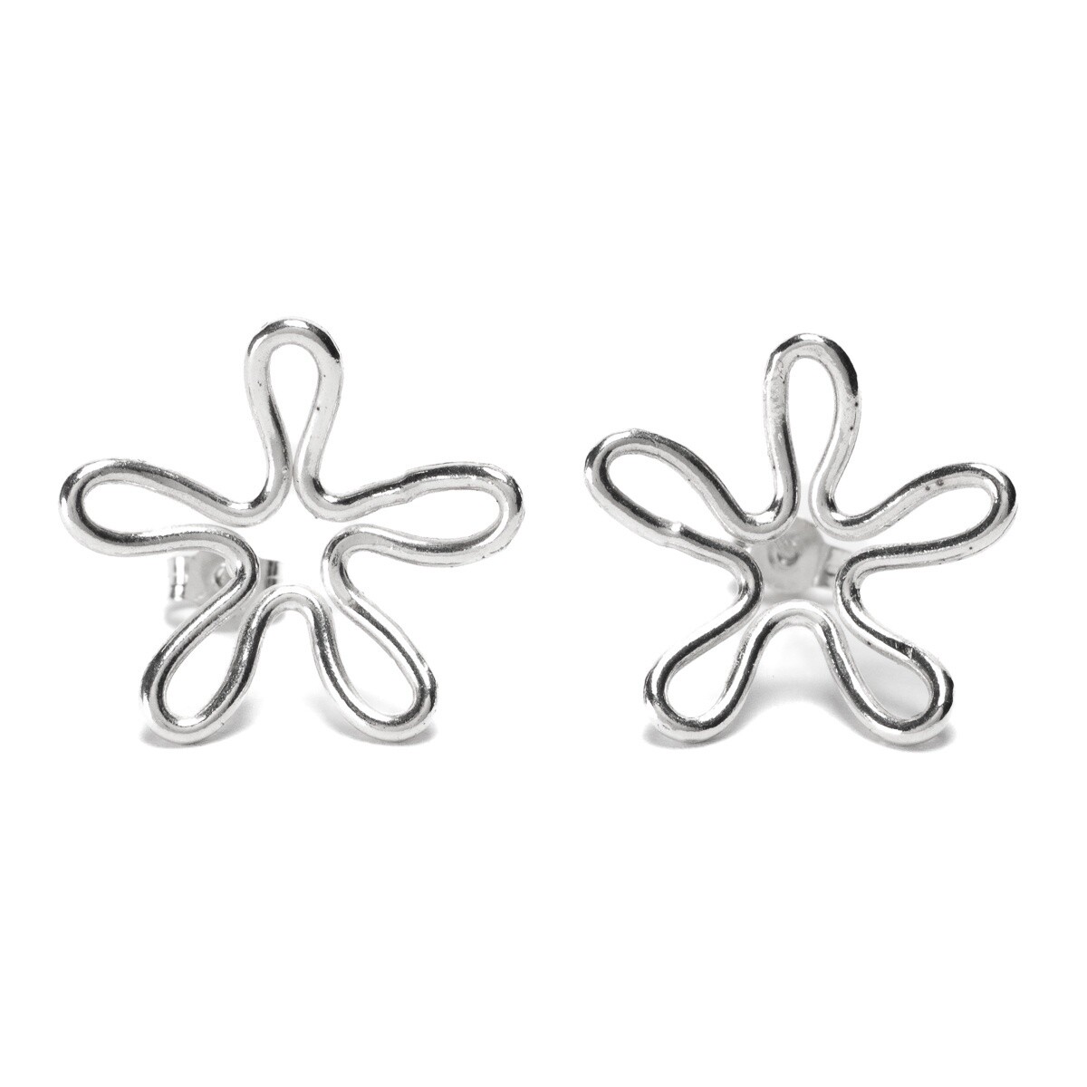 Silver Flower Stud Earrings by Silverfish