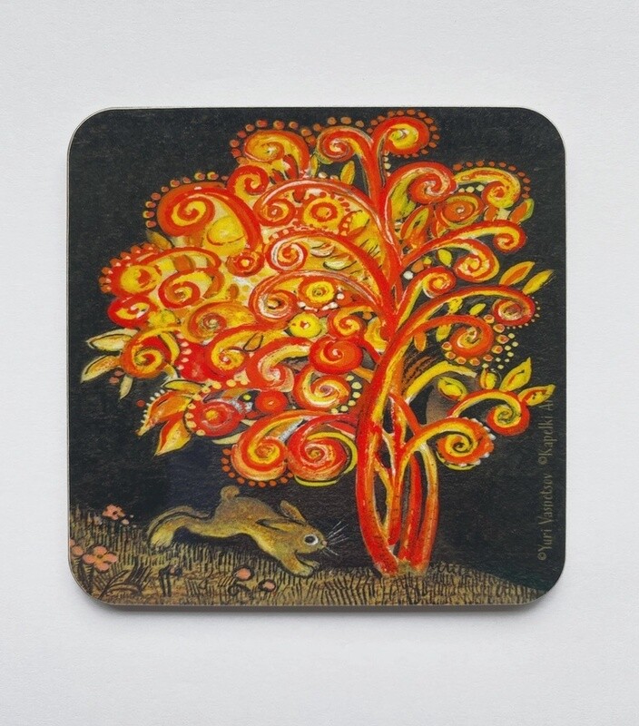 Hare Under Curly Tree Coaster by Kapelki Art