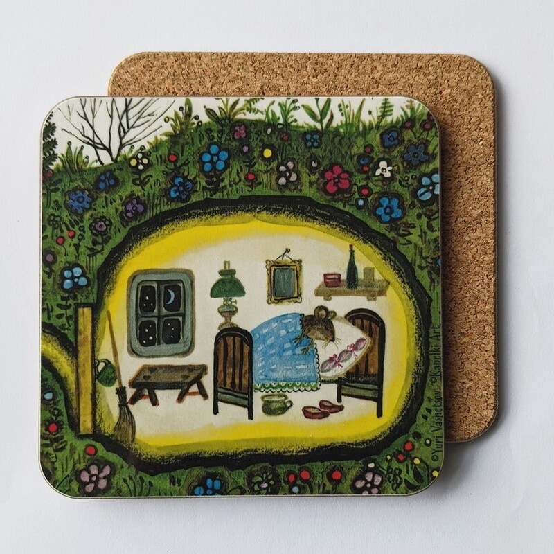 Little Mouse Bedroom Coaster by Kapelki Art